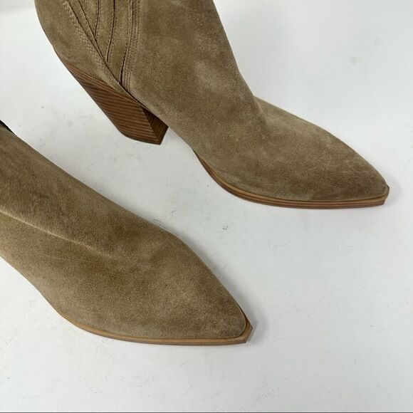 Marc Fisher Taupe Suede Pointed Toe Ankle Booties 11 - Picture 2 of 8